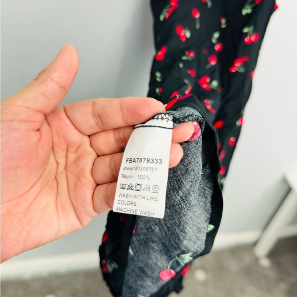 Black Cherry Fruit Print Cami Mini Dress - Picture 9 of 9